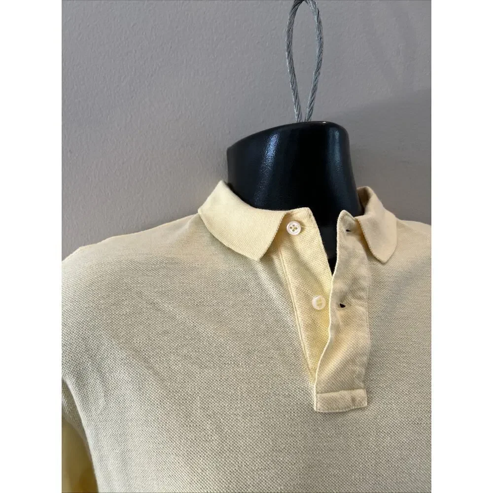 Polo Ralph Lauren Yellow Short Sleeve Shirt Medium Vintage USA Roughwear Mens